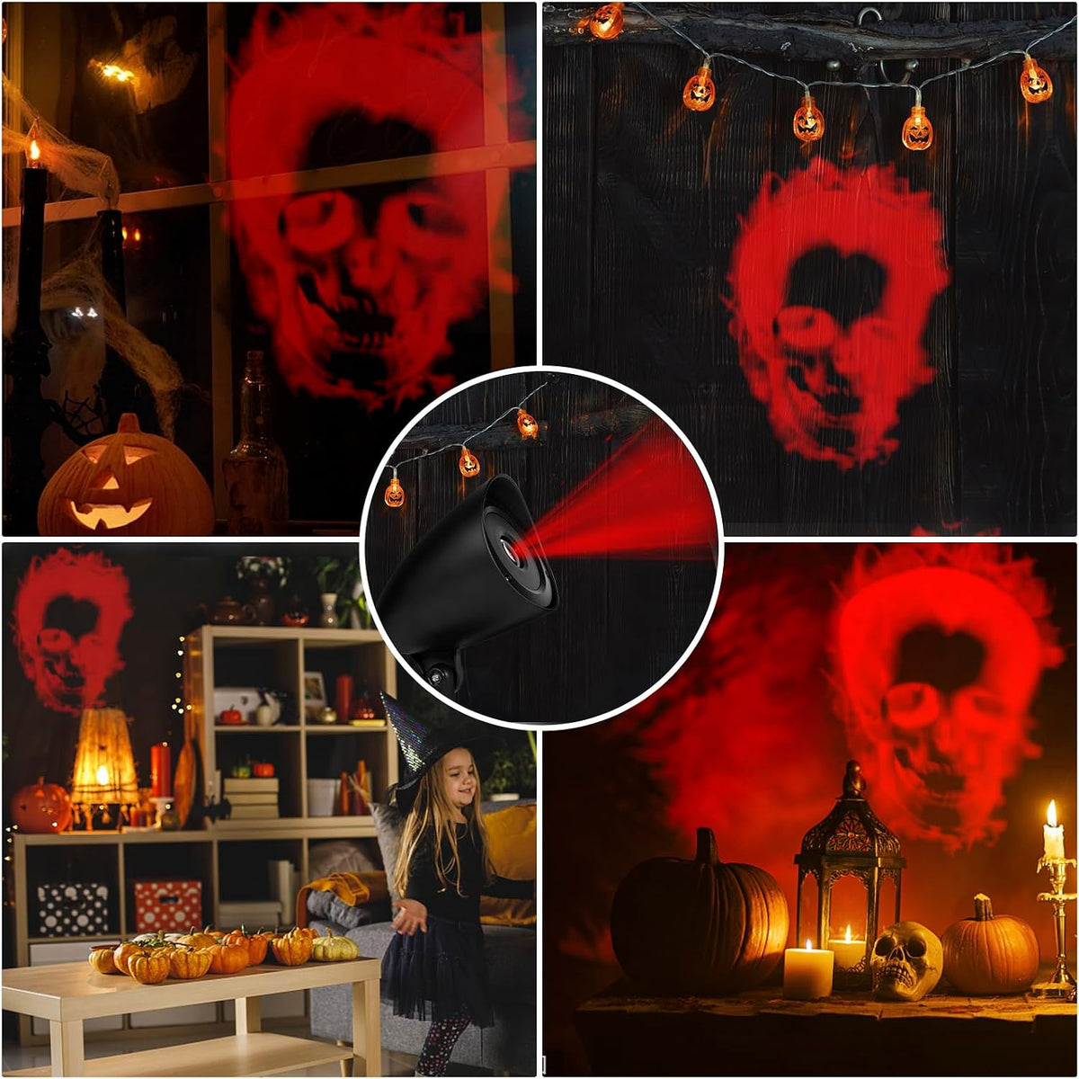 Halloween Projector Lights, Red Skull Projector LED Light, Waterproof Holiday Decoration for Party Yard Garden Outdoor Indoor Lamps for Festive Decoration