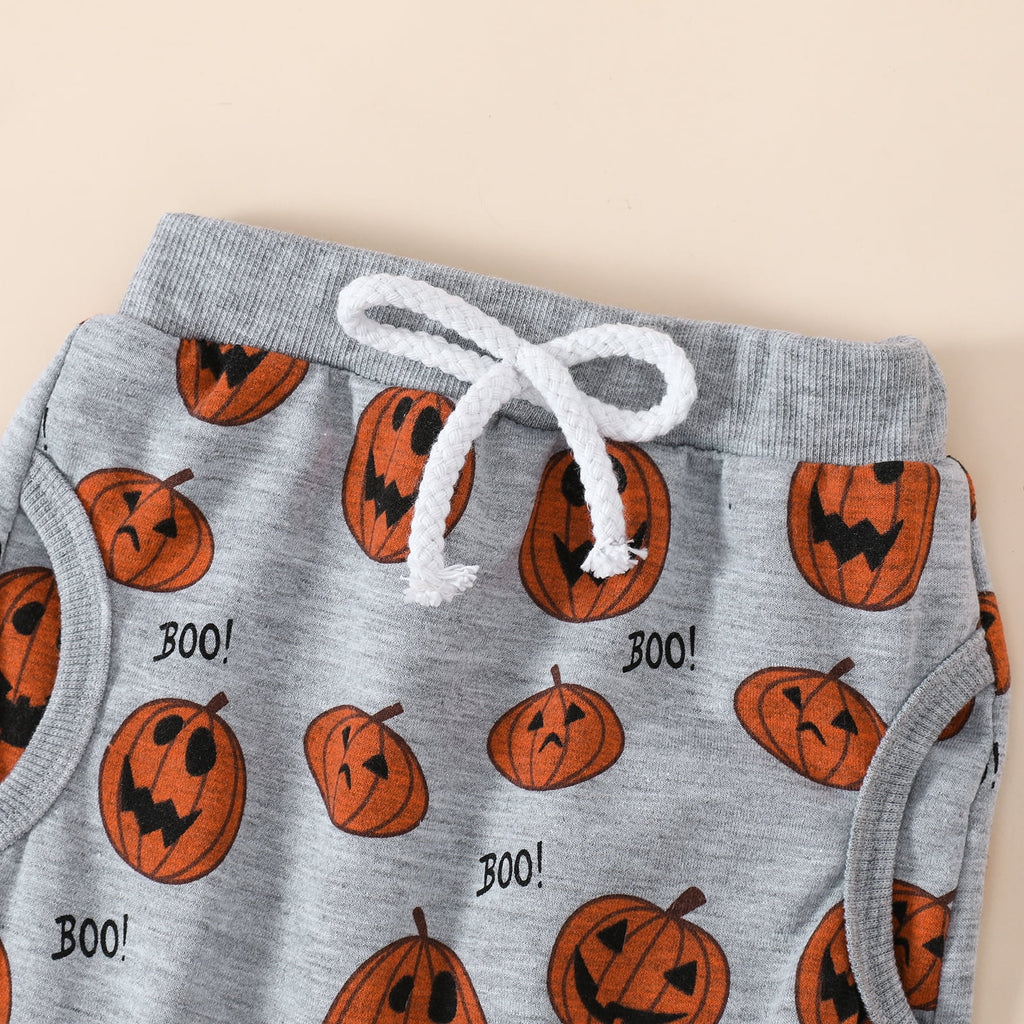 Baby Halloween Clothes Outfits Toddler Boy Girl Cute Pumpkin Crew Neck Long Sleeve Sweatshirt Tops Pants Set for 4-5T