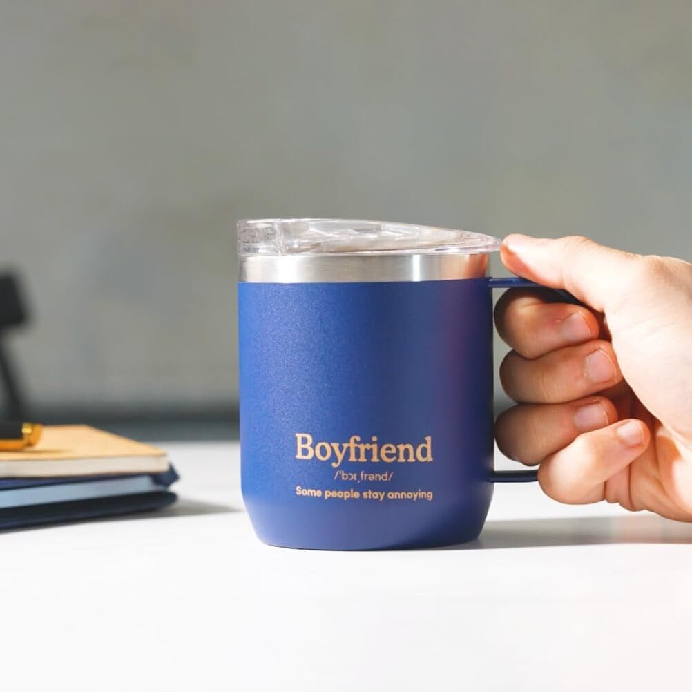VAHDAM Boyfriend Mug 300Ml | Royal Blue Stainless Steel Vacuum Insulated Travel Mug | Valentine’S Day Gift for Him | Reusable Coffee & Tea Cup for Boyfriend or Husband