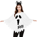 2Pcs Halloween Costumes Woman Pumpkin Ghost Skeleton Halloween Poncho for Women with Headband