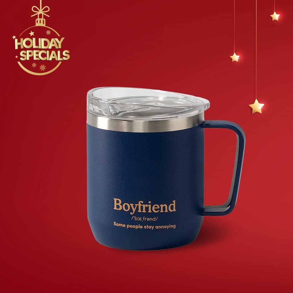 VAHDAM Boyfriend Mug 300Ml | Royal Blue Stainless Steel Vacuum Insulated Travel Mug | Valentine’S Day Gift for Him | Reusable Coffee & Tea Cup for Boyfriend or Husband