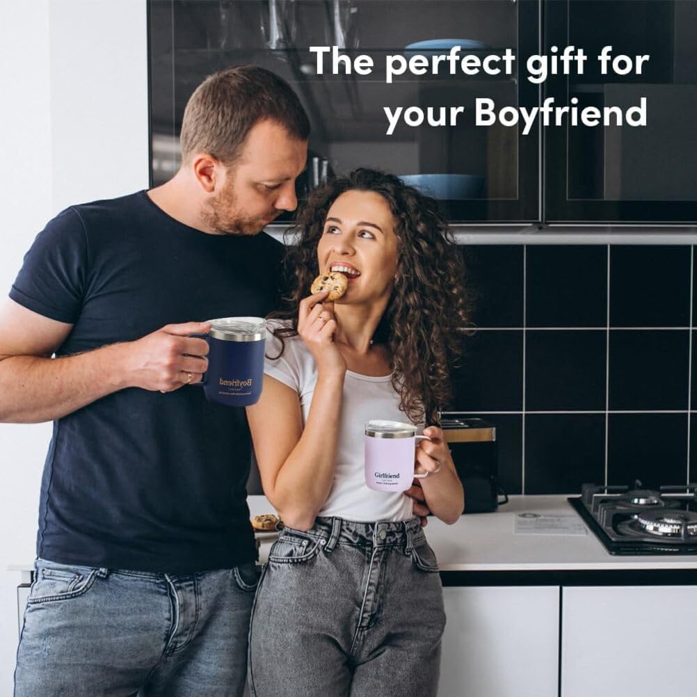 VAHDAM Boyfriend Mug 300Ml | Royal Blue Stainless Steel Vacuum Insulated Travel Mug | Valentine’S Day Gift for Him | Reusable Coffee & Tea Cup for Boyfriend or Husband