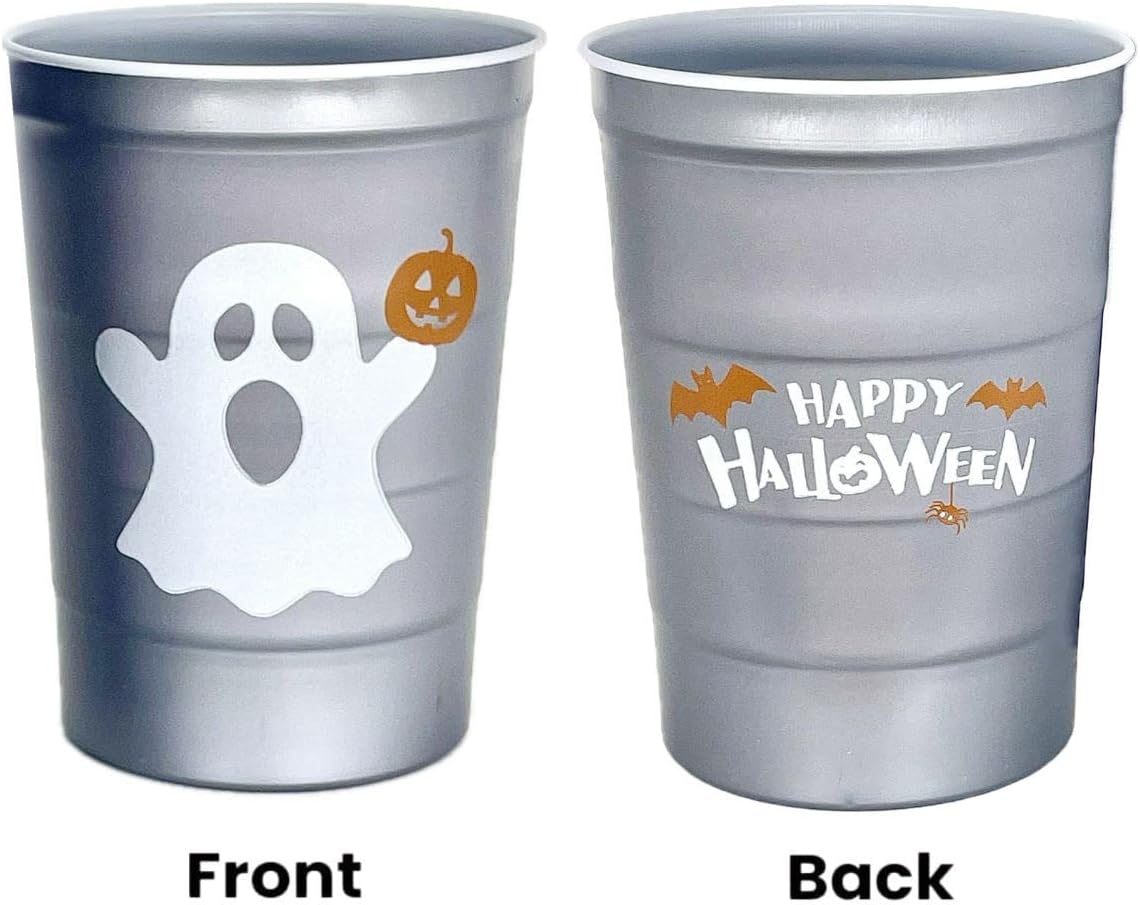 16 Oz. Reusable Party Cups, Happy Halloween, 12 Count