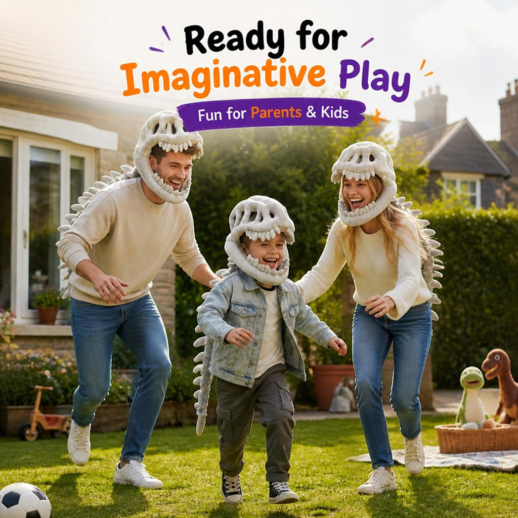 Realistic Dinosaur Skeleton Costume Set, 3D Plush Dino-Saur Skeletons Costume Set, for Halloween and Everyday Wear