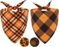 Fall Dog Bandanas 2PCS Halloween Pumpkin Spider Web Xlarge Dogs