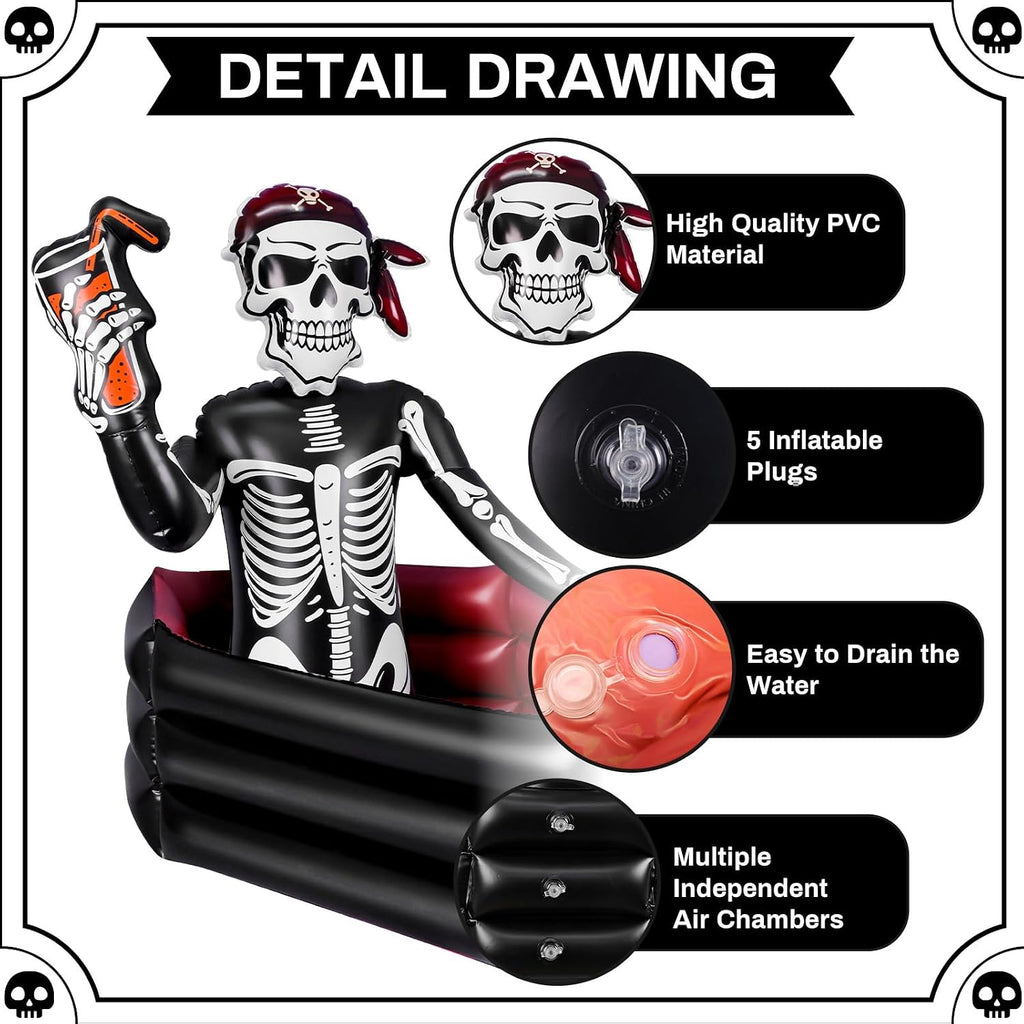 39 Inch Halloween Inflatable Decorations Skeleton Drink Cooler