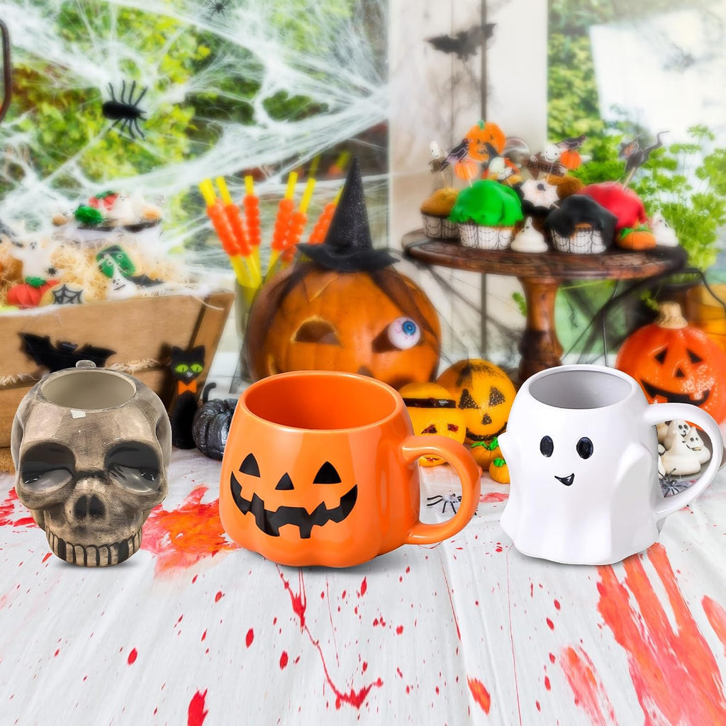 13Oz Halloween Pumpkin Mug, Ceramic Halloween Pumpkin Pattern Mug, Coffee Mugs Halloween Birthday Tabletop Drinks Adult Gift Children Gifts Women Gifts