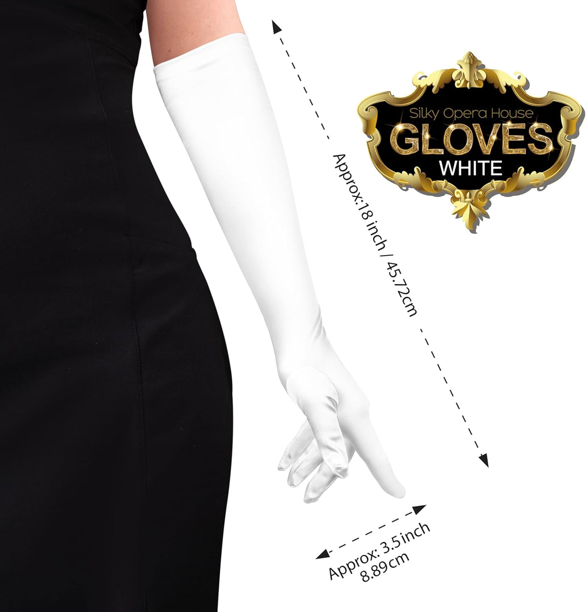 1 Pair Long Opera Gloves for Women for 80S Party Cosumes
