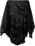 Halloween Costumes for Women Black Spider/White Skeleton Poncho Costume Accessories