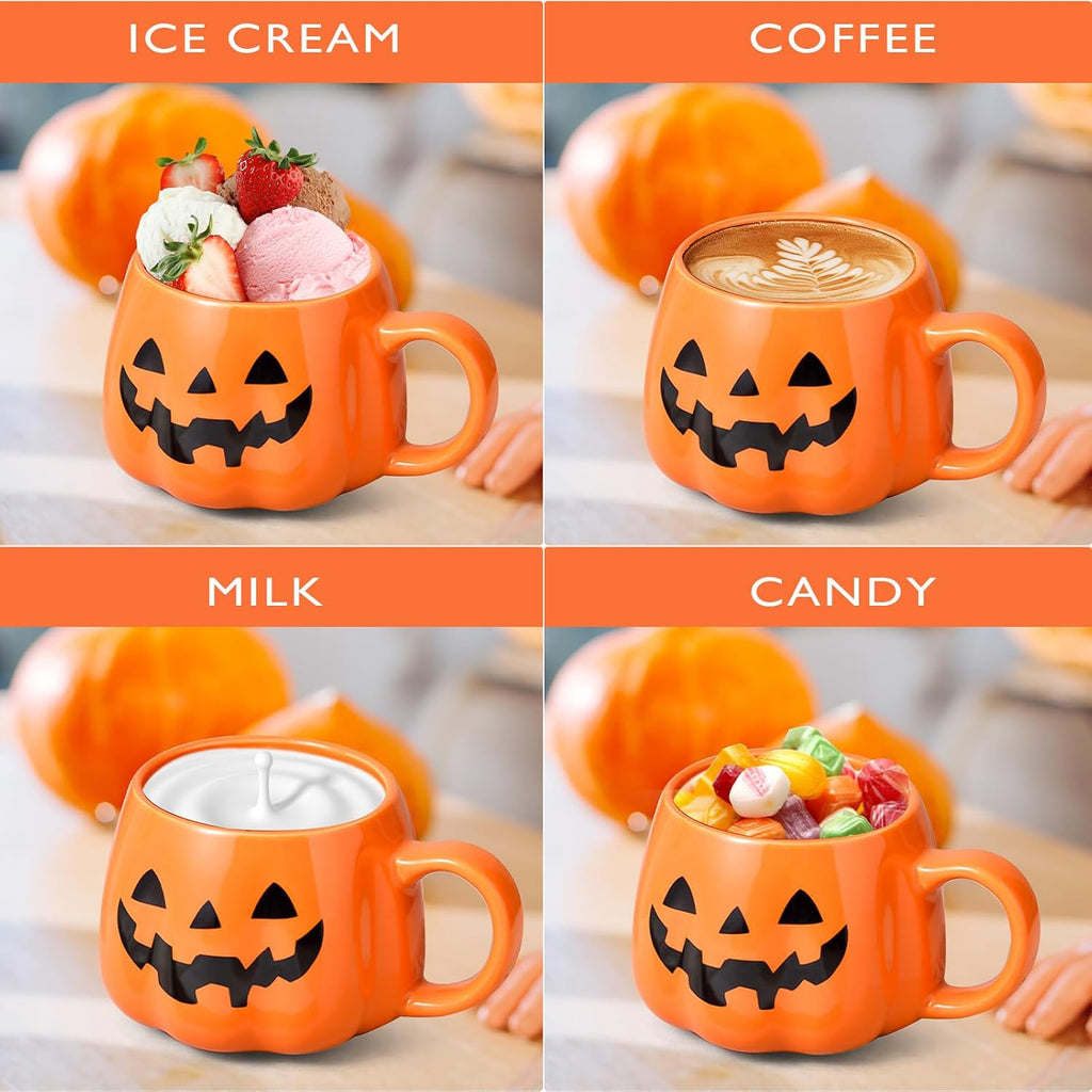 13Oz Halloween Pumpkin Mug, Ceramic Halloween Pumpkin Pattern Mug, Coffee Mugs Halloween Birthday Tabletop Drinks Adult Gift Children Gifts Women Gifts