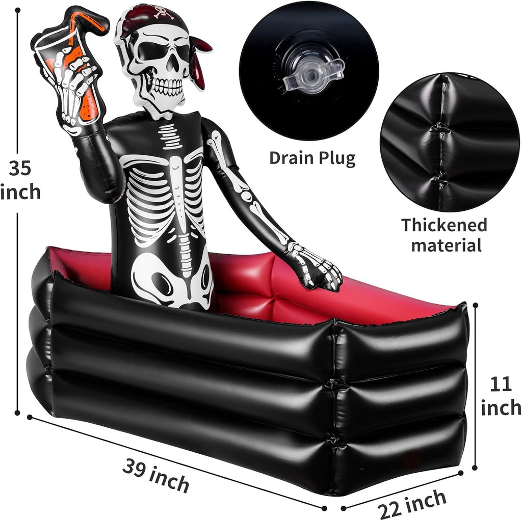 39 Inch Halloween Inflatable Decorations Skeleton Drink Cooler