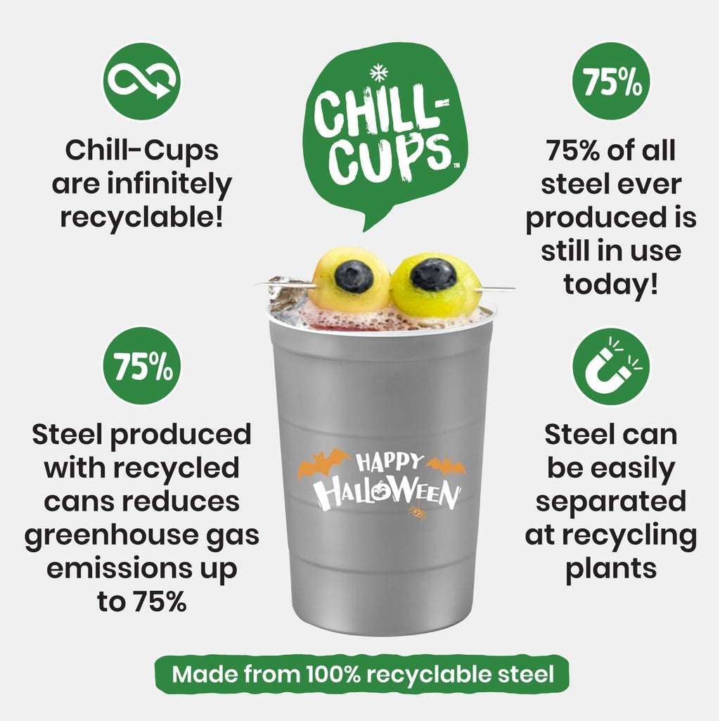 16 Oz. Reusable Party Cups, Happy Halloween, 12 Count