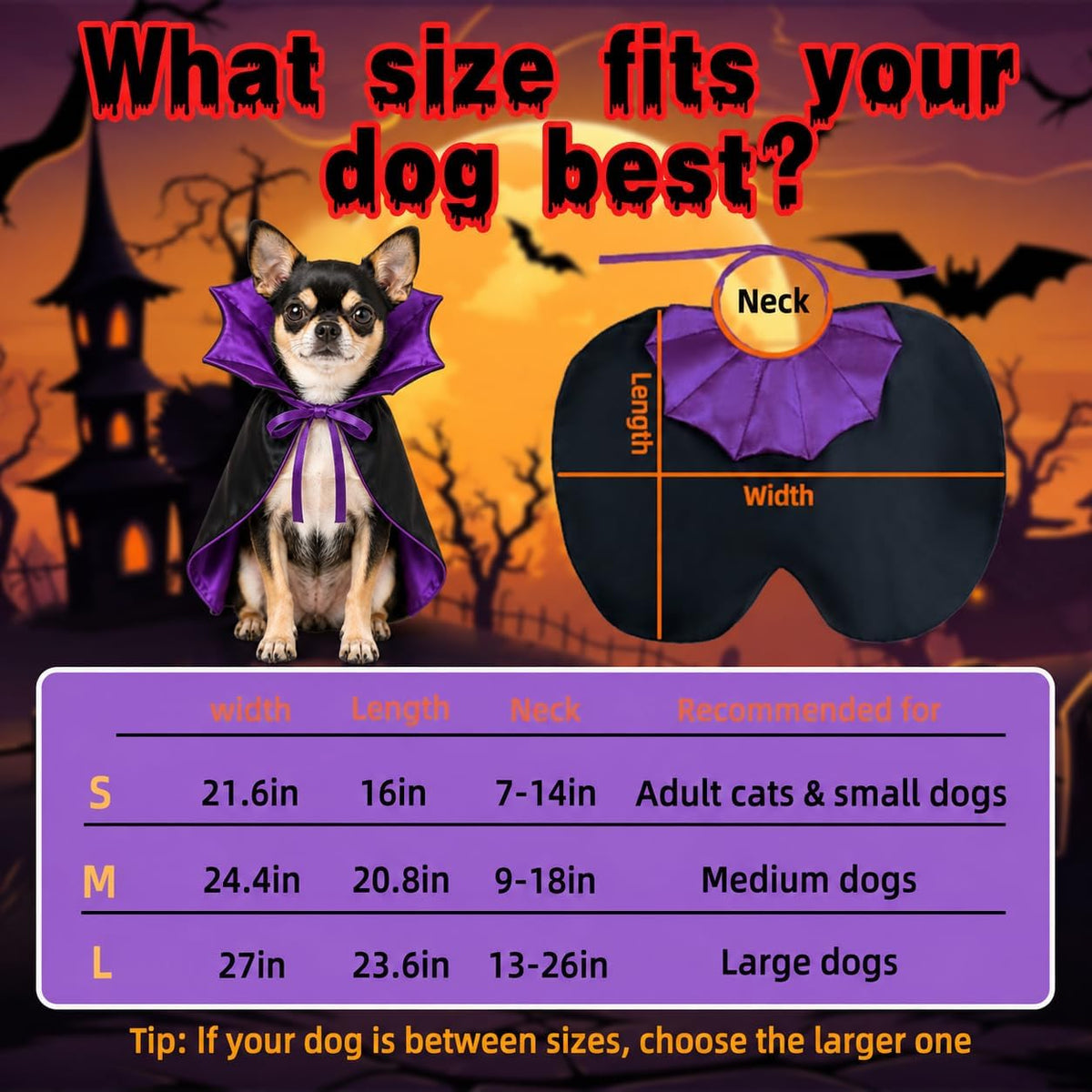 Vampire Cloak Dog Costumes for Medium Dogs, Devil Cape Dog Halloween Costume, Halloween Costumes for Medium Large Breed