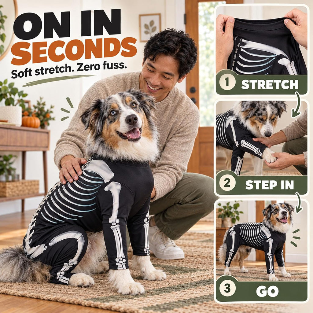 Dog Halloween Costumes Skeleton, Skeleton Dog Costume Large Breed，Xx-Large