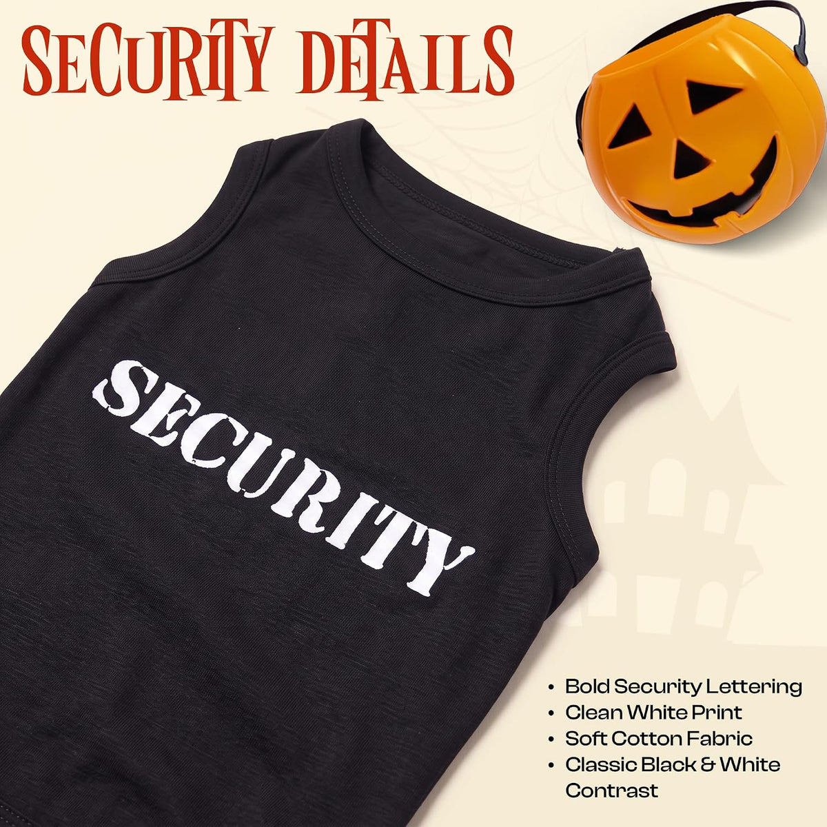 Dog Halloween Costume - Security Halloween Shirt for Dogs