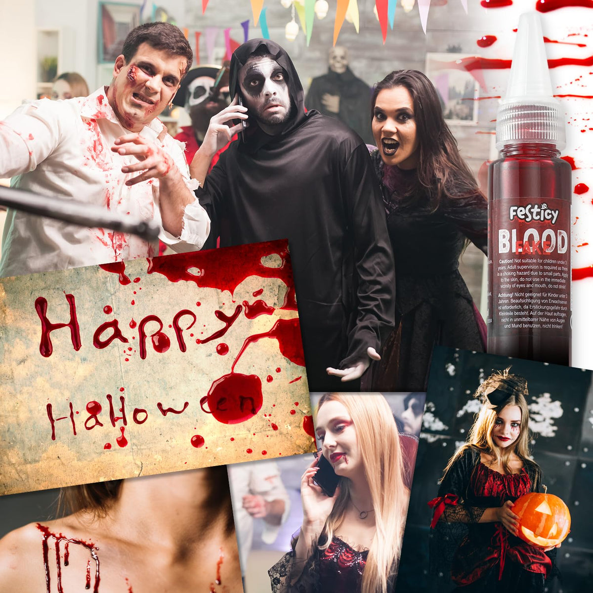 Realistic Fake Blood 0.88 Fl Oz, Washable Costume Blood