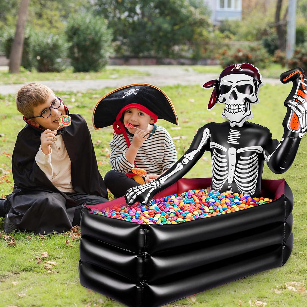 39 Inch Halloween Inflatable Decorations Skeleton Drink Cooler
