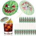 100 Pcs Summer Halloween Cocktail Drink Umbrella, Watermelon Jack