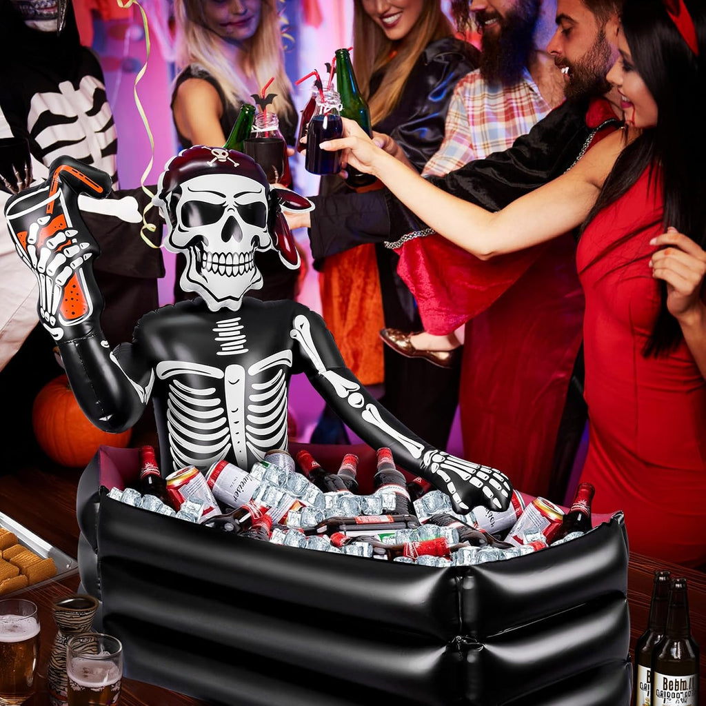 39 Inch Halloween Inflatable Decorations Skeleton Drink Cooler