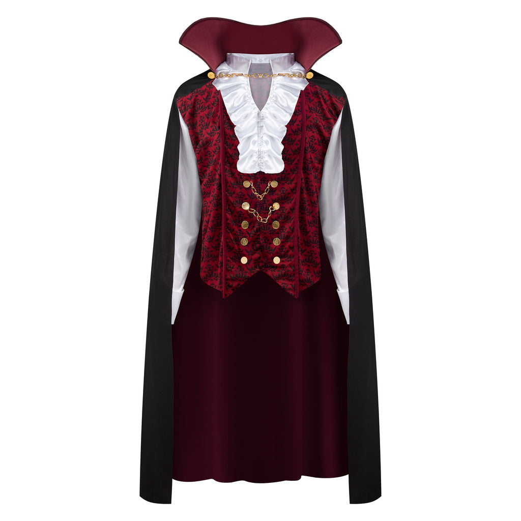 Halloween Vampire Costume Set for Adult Halloween Men'S Vampire Cape, Medieval Costume Party Fancy Dress-Up