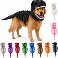 Glow in the Dark Dinosaur Skeleton Pet Costume, Plush Halloween Hood Outfit for Cats & Dogs 35 Inches