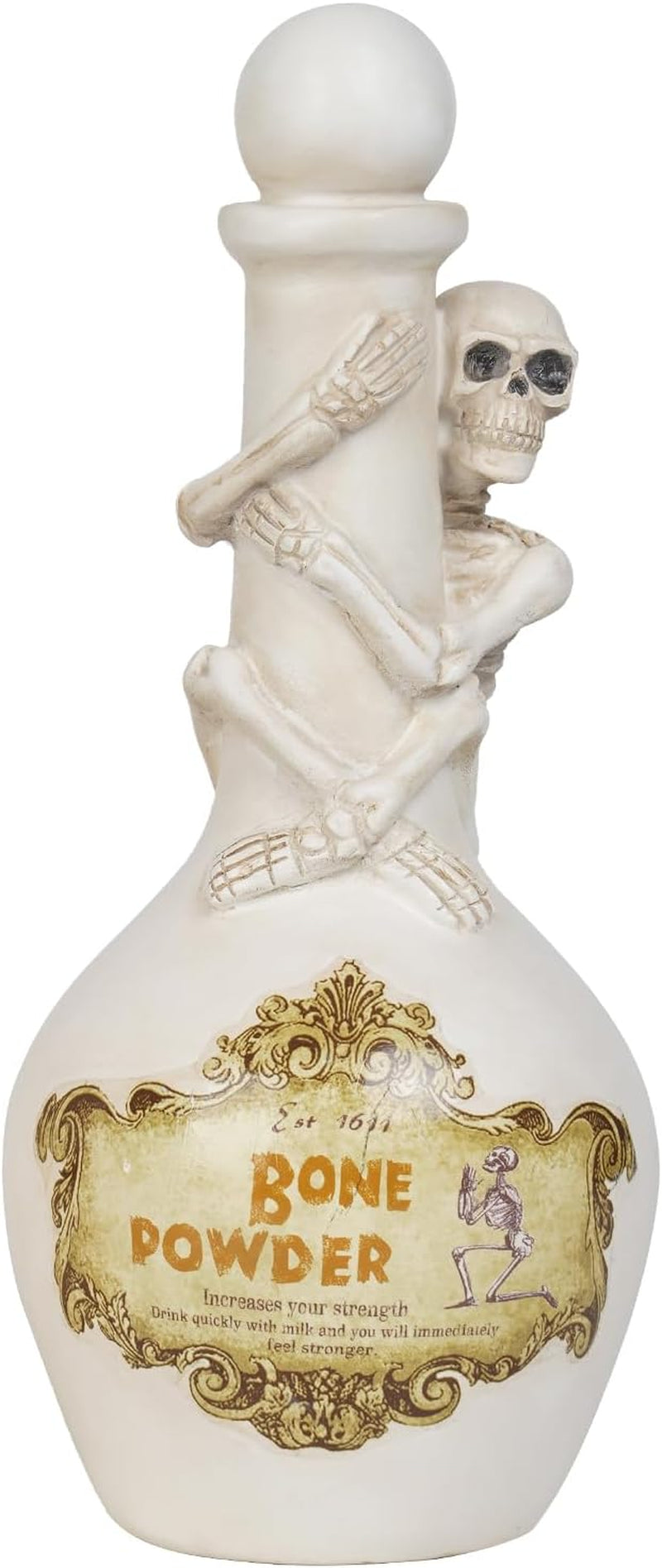Halloween Potion Bottles, White Resin Skeleton Décor