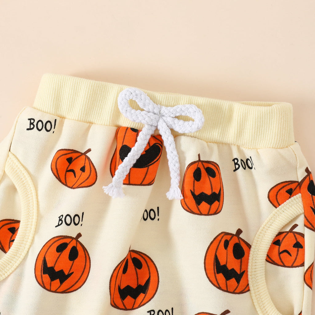 Baby Halloween Clothes Outfits Toddler Boy Girl Cute Pumpkin Crew Neck Long Sleeve Sweatshirt Tops Pants Set for 4-5T
